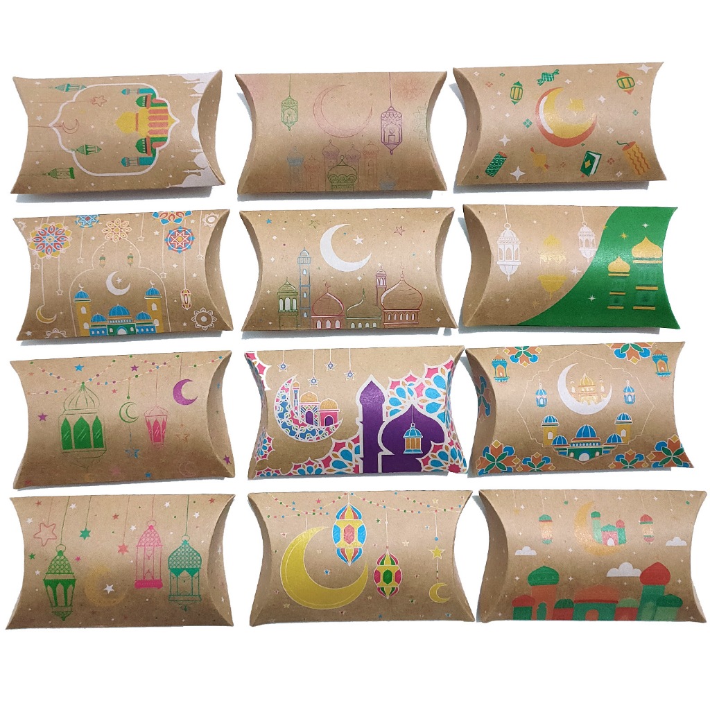 

12PCS - (KHL05) PILLOW BOX LEBARAN - PILLOW BOX IDUL FITRI - KOTAK HAMPERS MINI EID MUBAARAK - KOTAK PERMEN BOX MINI HARI RAYA