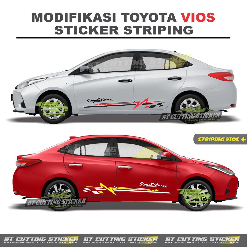 VS3 STRIPING TOYOTA VIOS / STICKER MOBIL VIOS / STIKER VIOS / STIKER TOYOTA VIOS / STIKER SEDAN