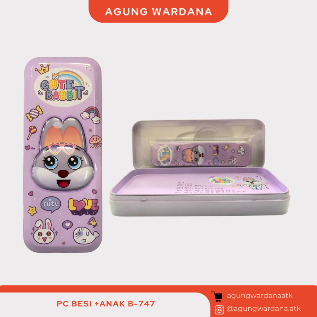 

KOTAK PENSIL BESI/KOTAK PENSIL KALENG 2 SUSUN + ANAK