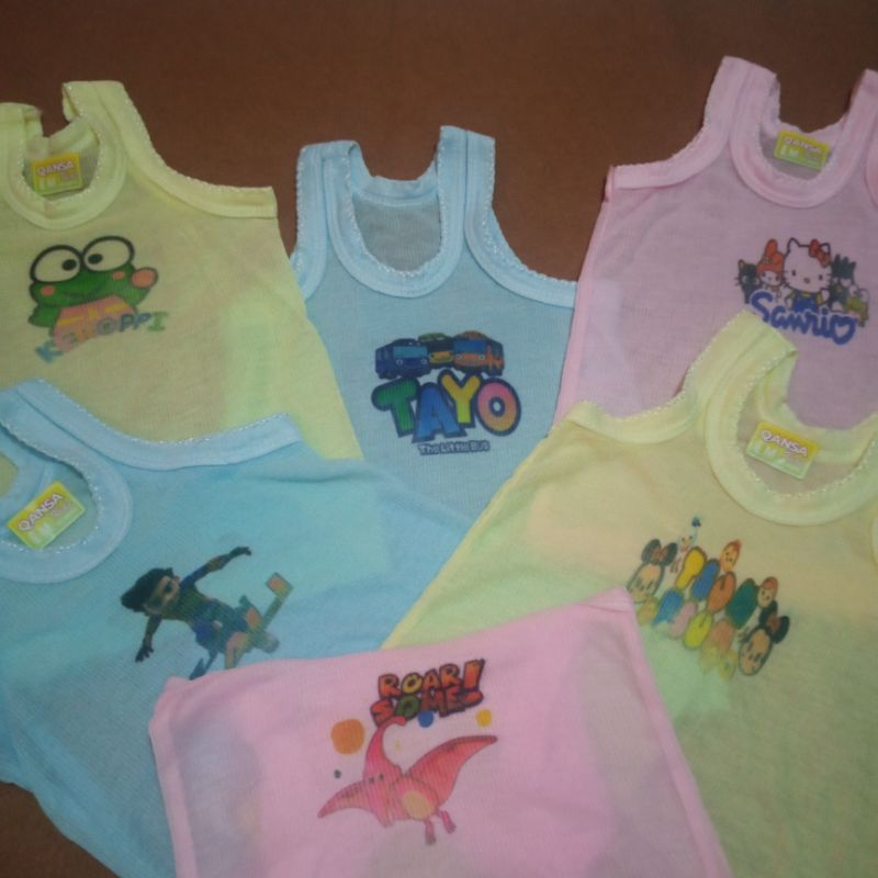 6pcs Kaos Sangsang Anak Laki Laki Perempuan Gambar Lucu Kaos Dalam Anak Laki Laki Perempuan karakter
