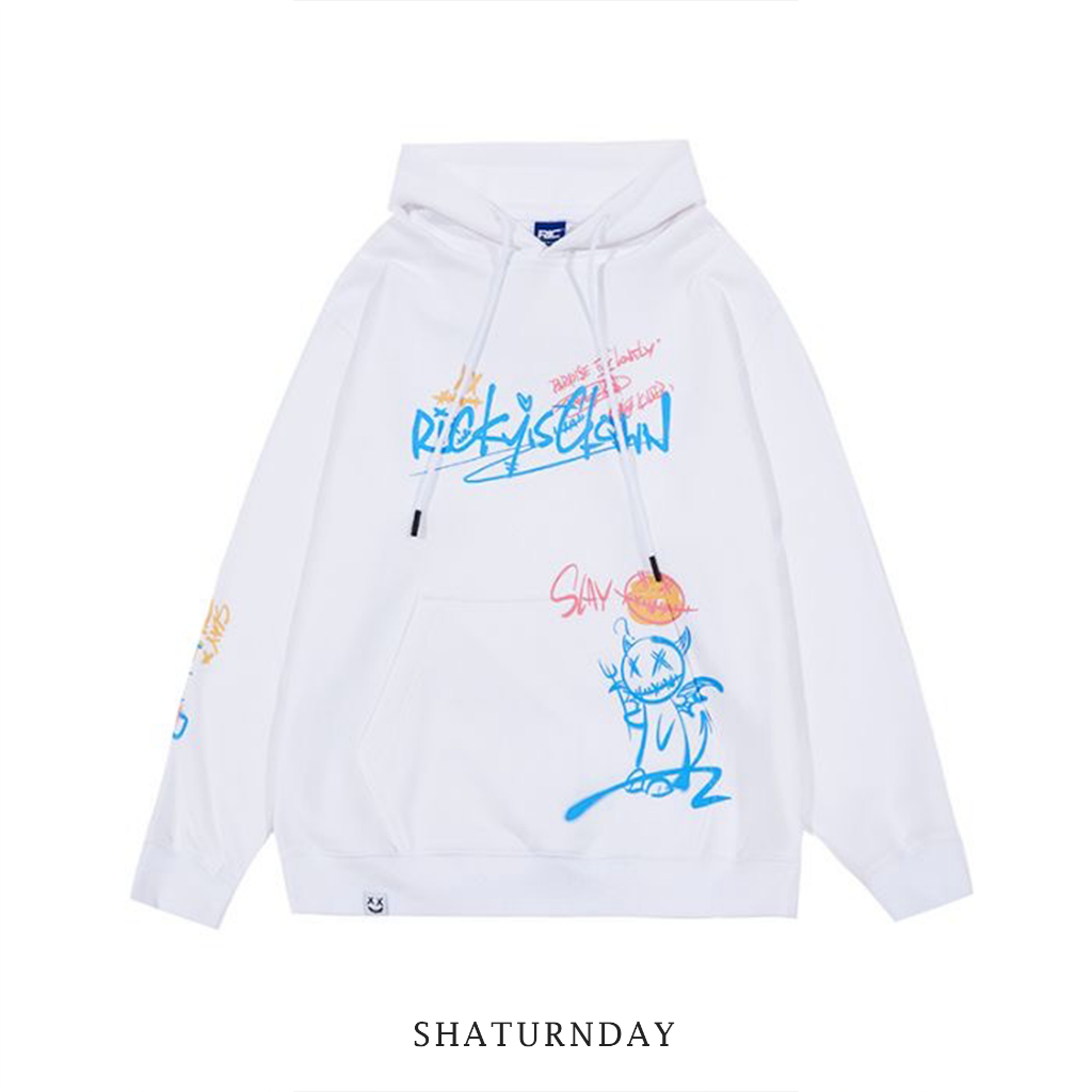 HOODIE RICKY IS CLOWN PUTIH