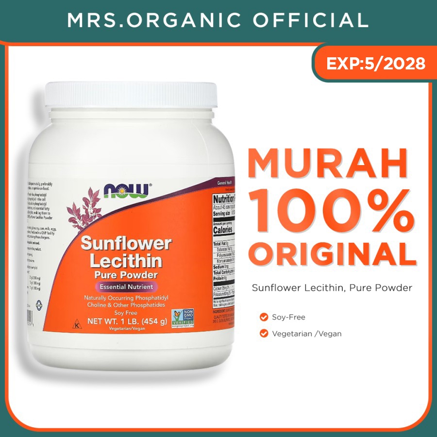 NOW Sunflower Lecithin Pure Powder 454 Gr