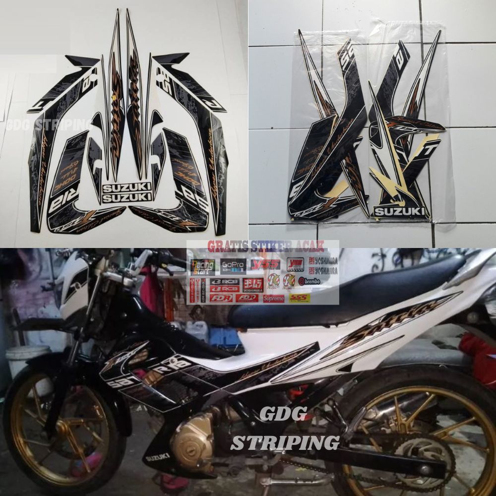 Striping Stiker Suzuki Satria Fu F150 2012 2013 Barong SE Putih Murah GDG