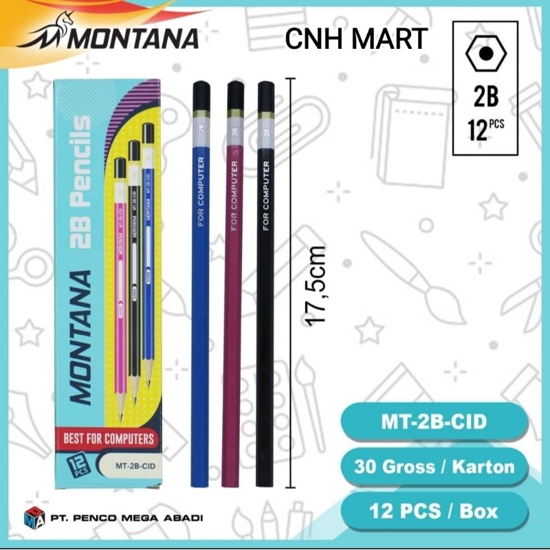 

Pensil 2B Montana MT-2B CID - Pensil Kayu 2B Montana MT-2B-CID Harga 12 Pcs
