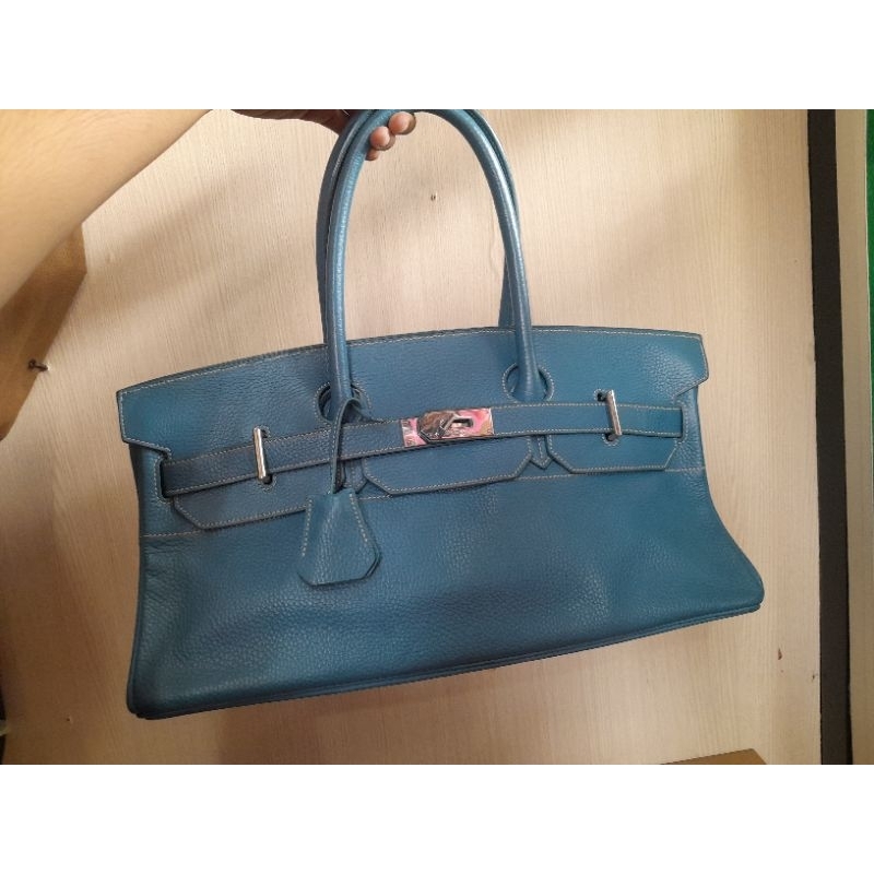 tas handbag Hermes ladies blue original