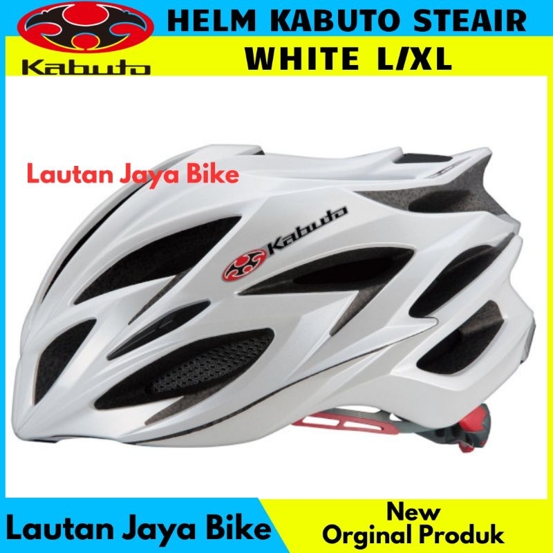 HELM KABUTO STEAIR WHITE HELM SEPEDA