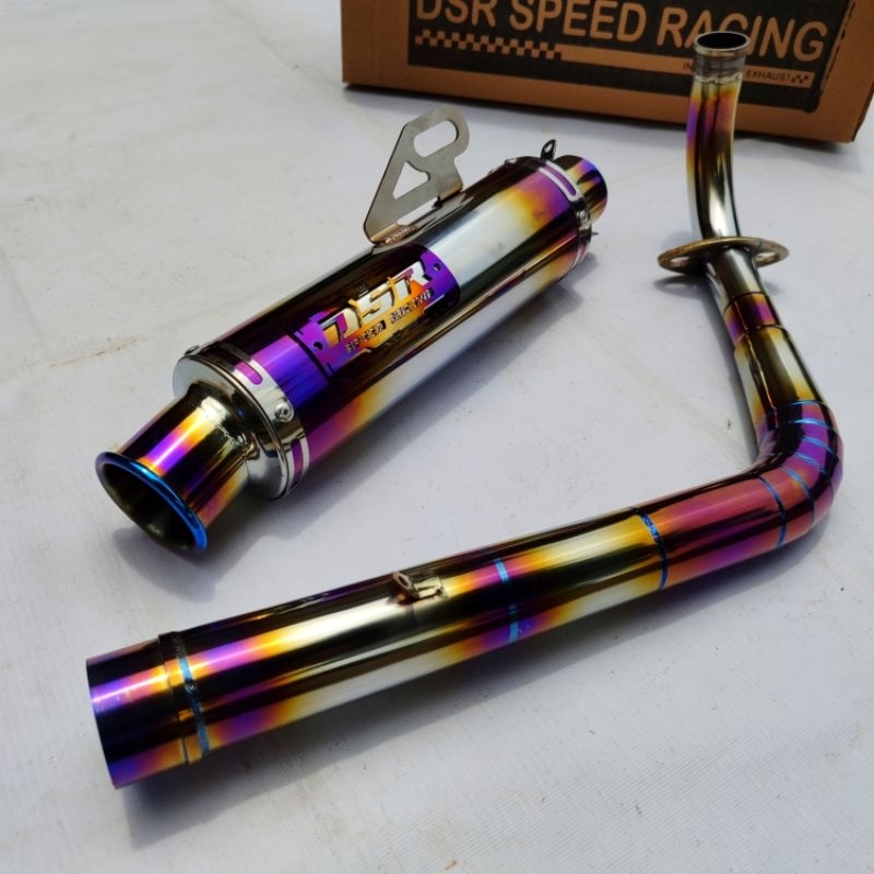 Knalpot DSR Long Varky Salemba Style Half Purple AEROX BEAT VARIO MIO NMAX