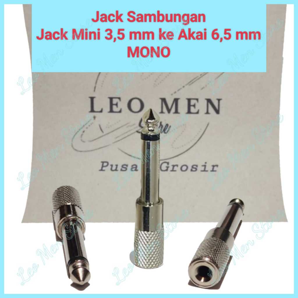 Jack Sambungan Mic Mono Jack Mini Ke Jack Akai~Jack Sambungan Mono 3,5mm ke 6,5mm~Jack Kecil Ke Jack