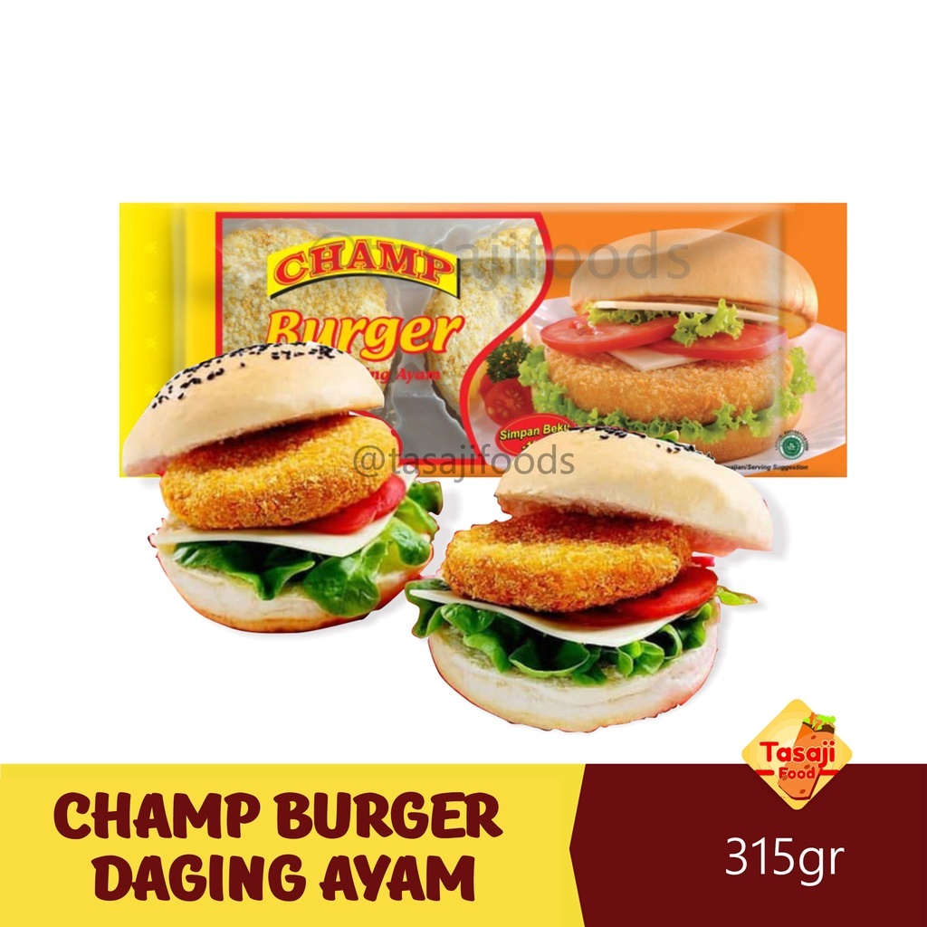 

champ burger daging ayam chicken 315 gr 6 pcs