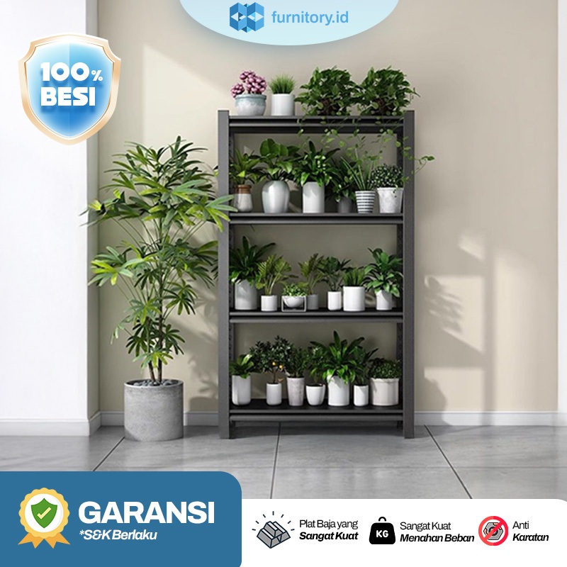 [100% Besi] Rak Bunga Besi Rak Tanaman Serbaguna Rak Pot Bunga Rak Tanaman Outdoor Full Besi