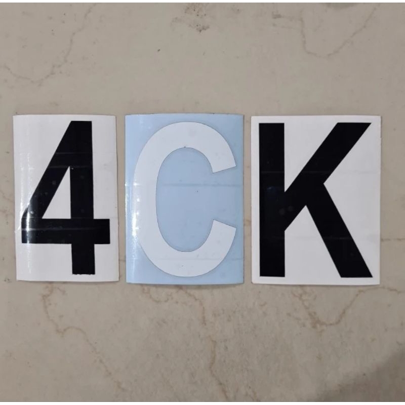 

Huruf Angka Nomor Tinggi 20 cm Sticker Stiker Oracal 651