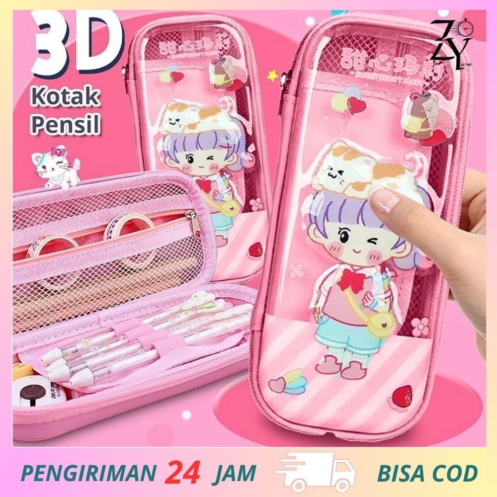 

THE TIME-Tempat Pensil Aesthetic 3D Ritsleting Muat Banyak Alat Tulis Sekolah Tempat Pensil Anak Laki Laki Waterproof Kotak Pensil Anak Perempuan Alat Tulis Sekolah Tempat pensil transparan gadis cantik