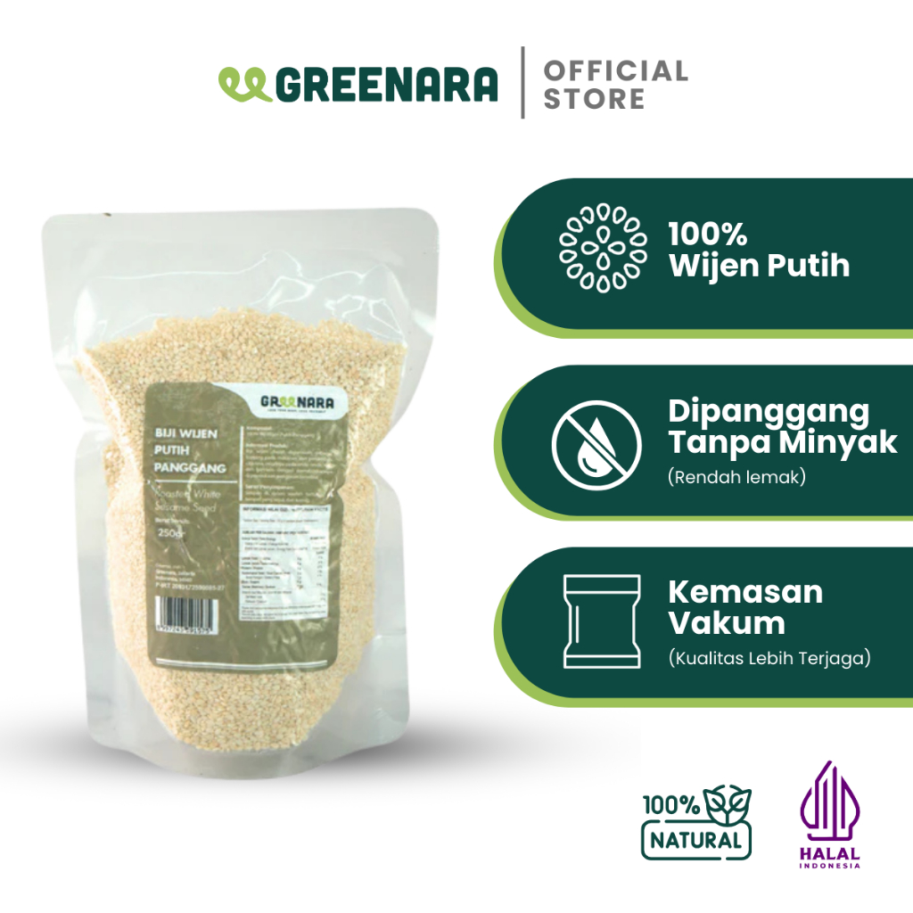 

Greenara - Wijen Putih Panggang 250gr / Roasted White Sesame Seed