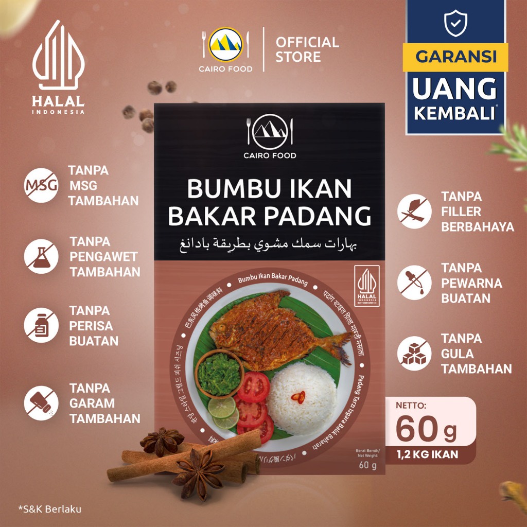 

Bumbu Ikan Bakar Padang Sehat – Tanpa MSG, 100% Rempah Murni | Cairo Food