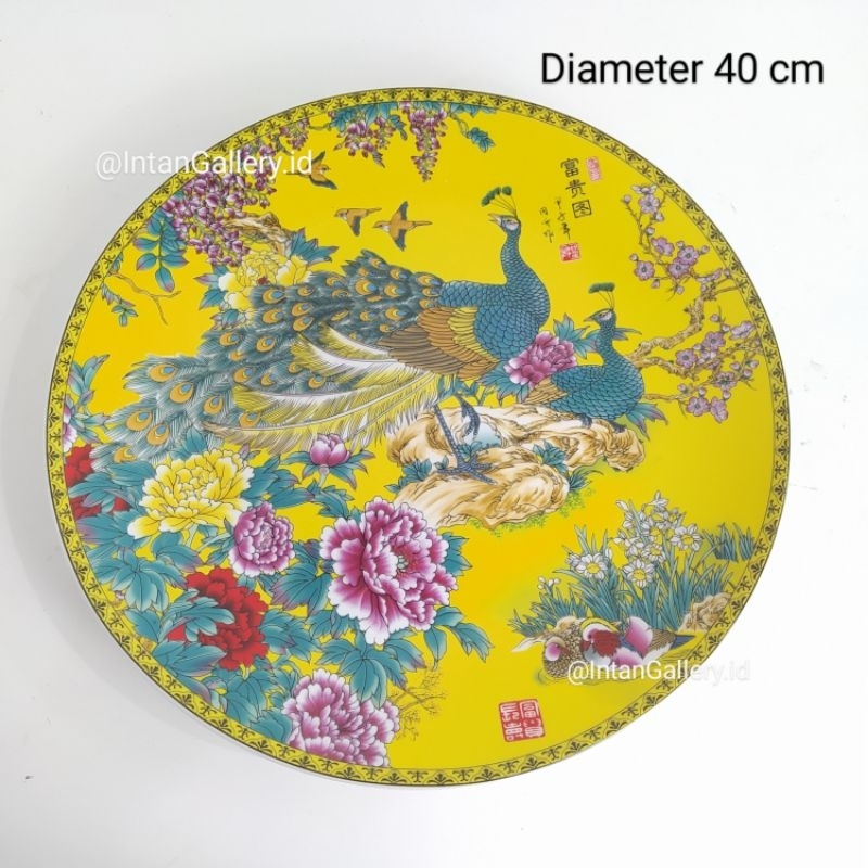 Piring Hias Dinding Keramik - Diameter 40 cm - GRATIS EXTRA Bubble Plastik dan Packing Kardus - Paja