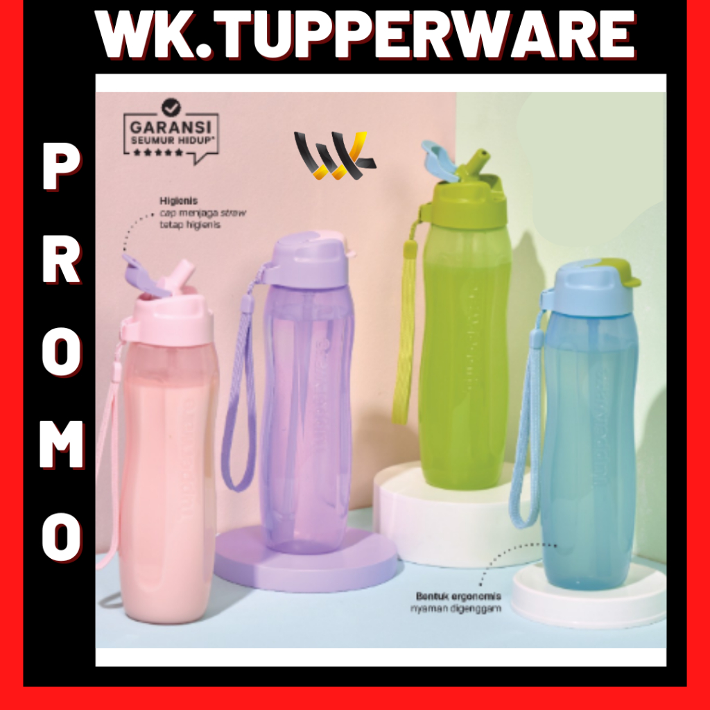 BOTOL MINUM TUPPERWARE 750ml EXTREME BOTTLE 750 ml WITH STRAW BOTOL MINUM DENGAN SEDOTAN BOTOL MIINU