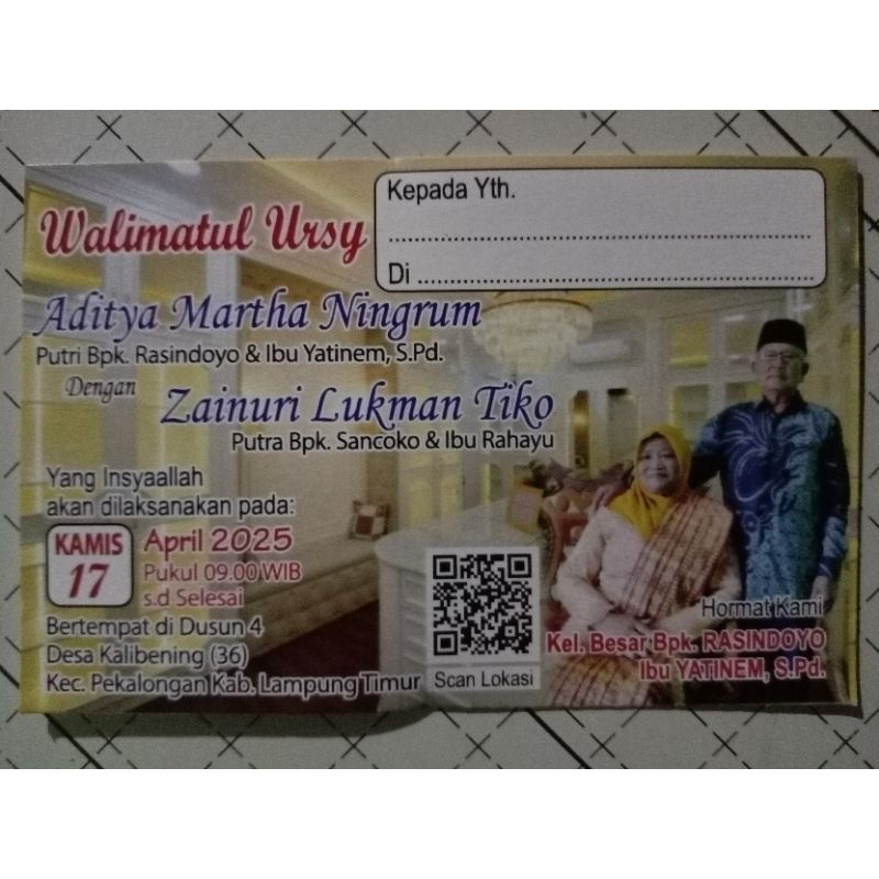 Kartu Keplek Undangan Punjungan