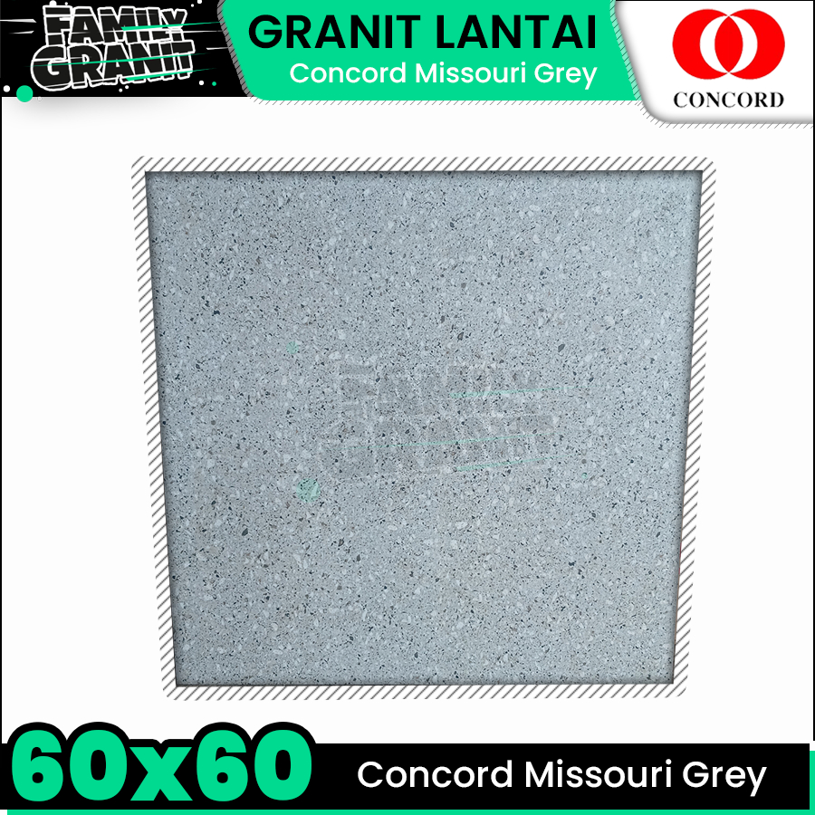 Granit Lantai 60x60 Concord Missouri Grey Motif Marmer Terrazzo Tekstur Matte