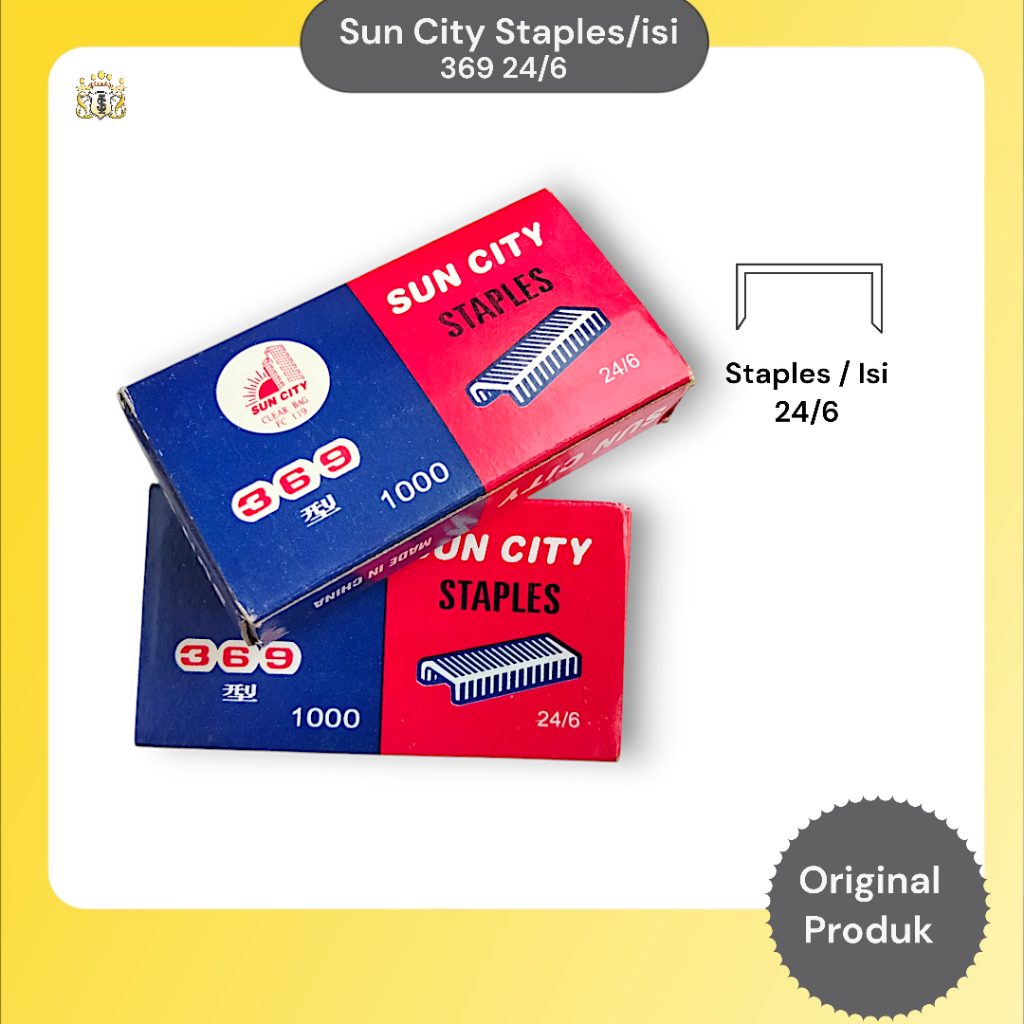 

Sun City 369 Isi Stapler 24/6 Isi 1000 pcs Serbaguna