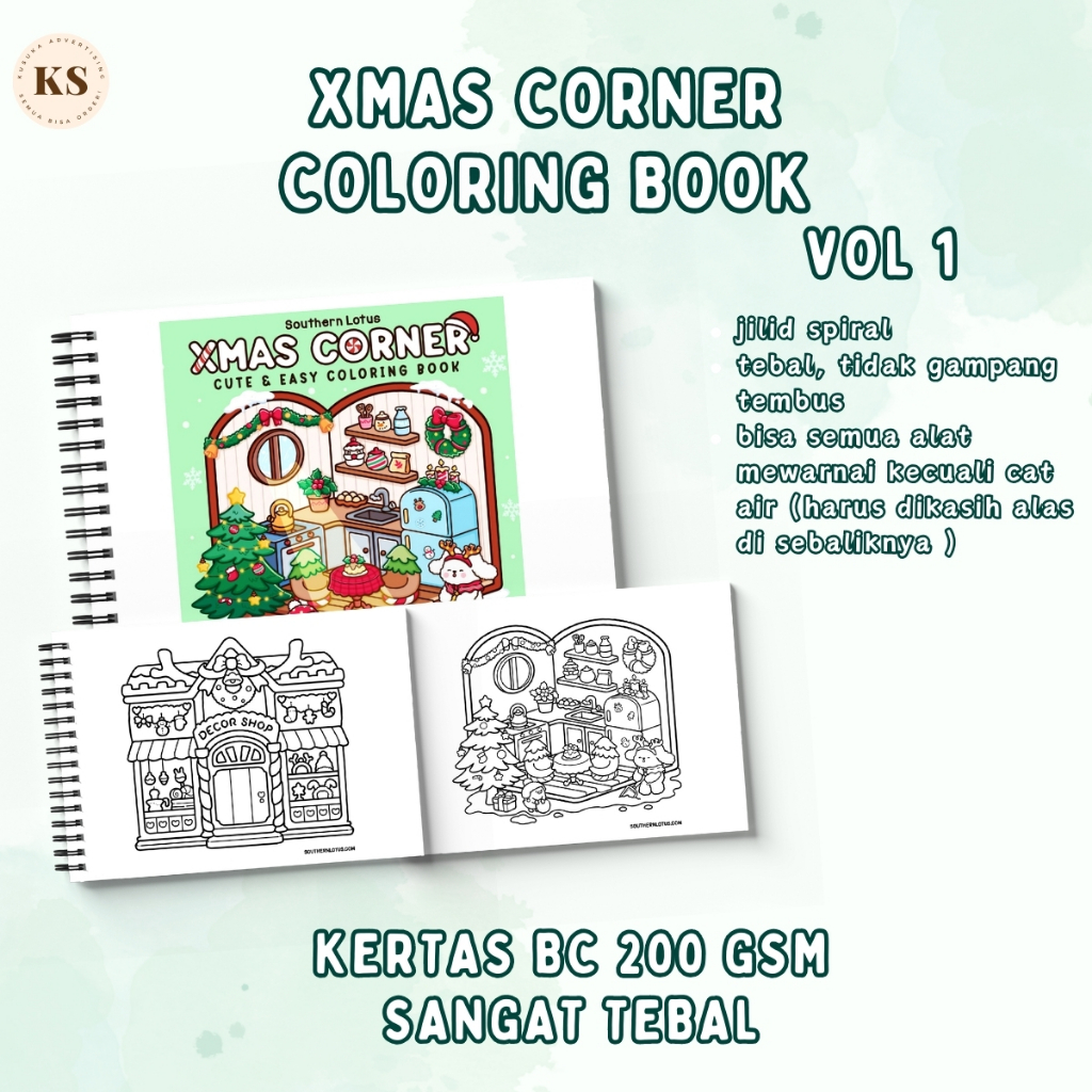 

Coloring Book for Adults and Teens Christmas Scenes XMAS CORNER VOL 1 Cute Designs Stress Relief