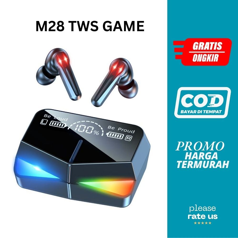 TWS M28 TWS Headset Bluetooth Game Stereo LED Display Earphone Earbuds