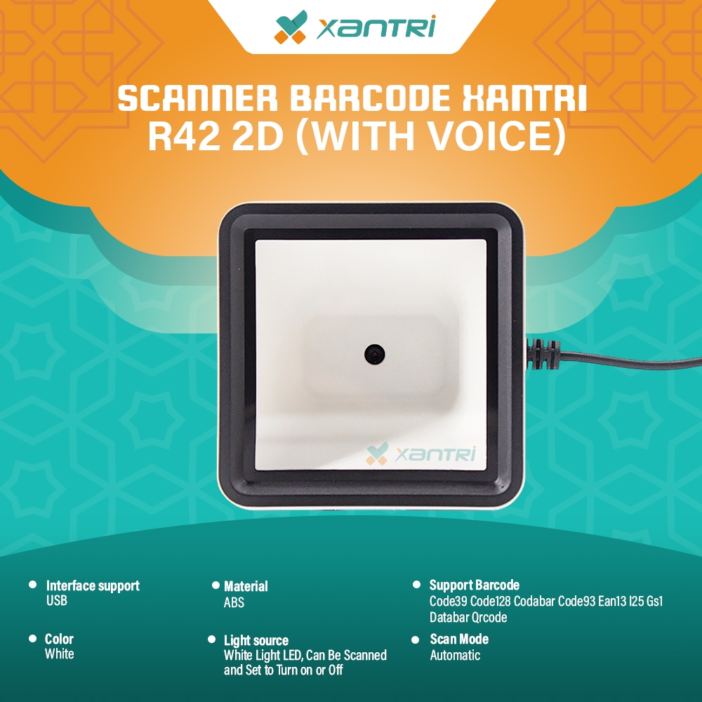 Xantri - Scanner Barcode Xantri R42 USB, Scanner Portable Multifunction Hands Free Desktop Mobile Pa