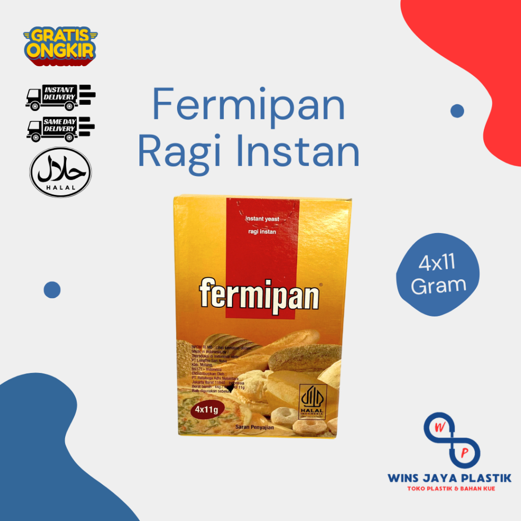 

Fermipan 11Gram | Ragi Instant | Fermipan 1 box 4x11 Gram