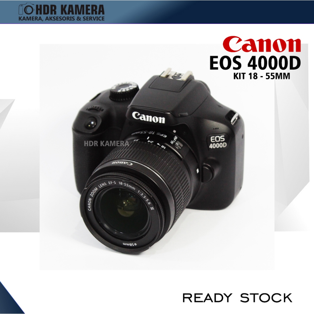 KAMERA CANON EOS 4000D + LENSA KIT 18-55MM ( SECOND LIKE NEW )