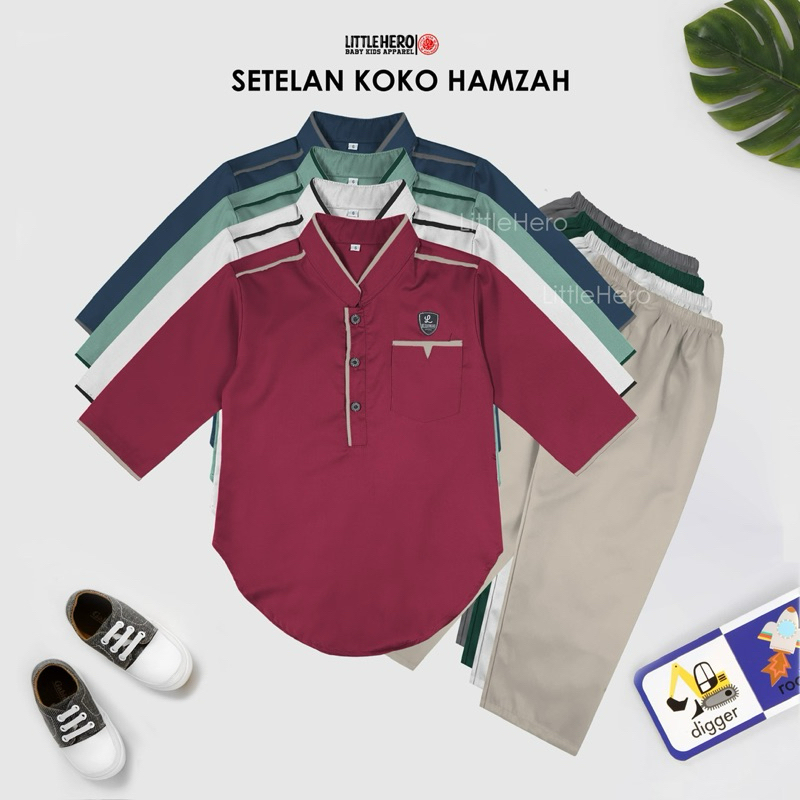 SETELAN KURTA HAMZAH ANAK LAKI LAKI Usia 2-10 Tahun / BAJU KOKO ANAK TERBARU LEBARAN 2025