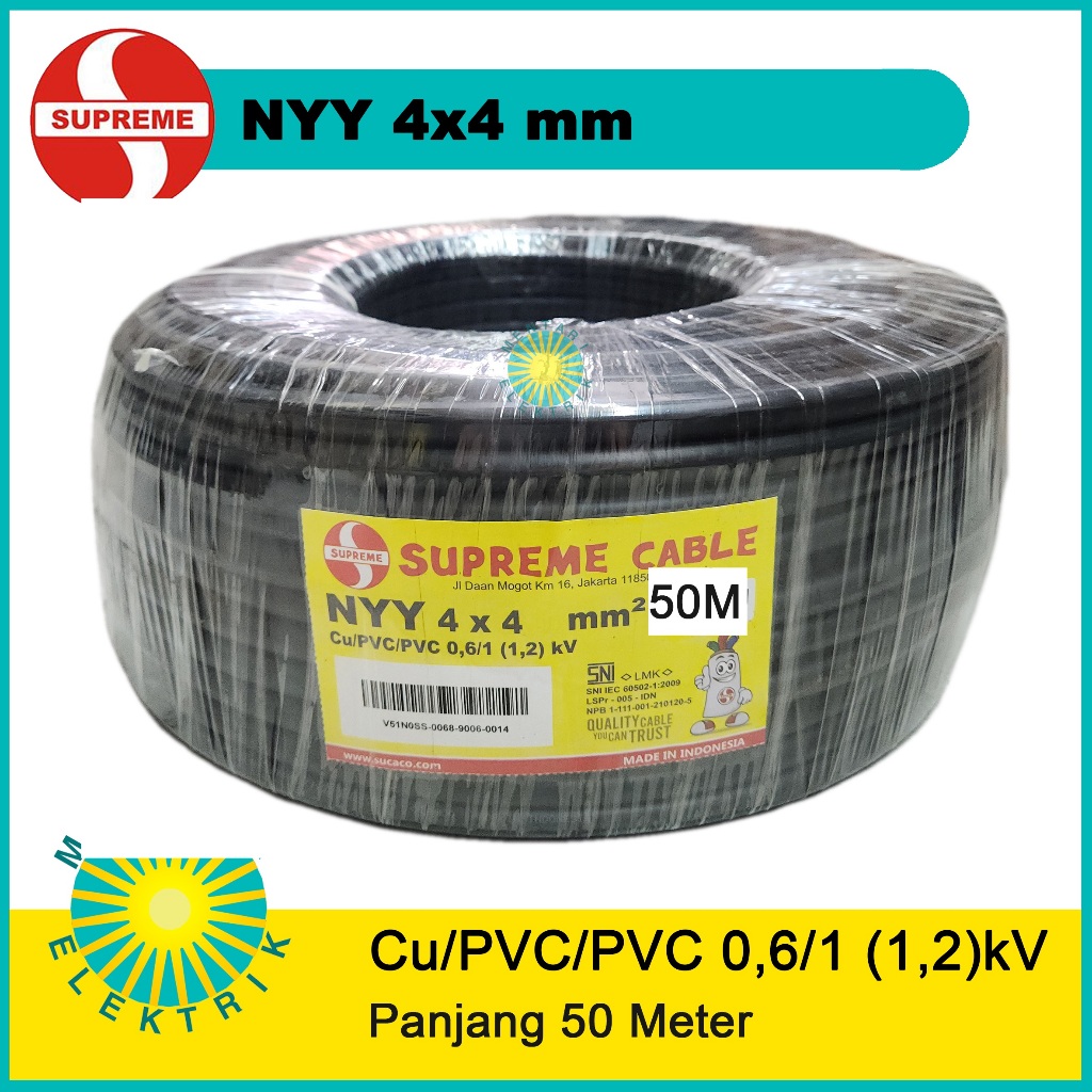 Kabel Tufur Supreme NYY 4x4 50M Hitam