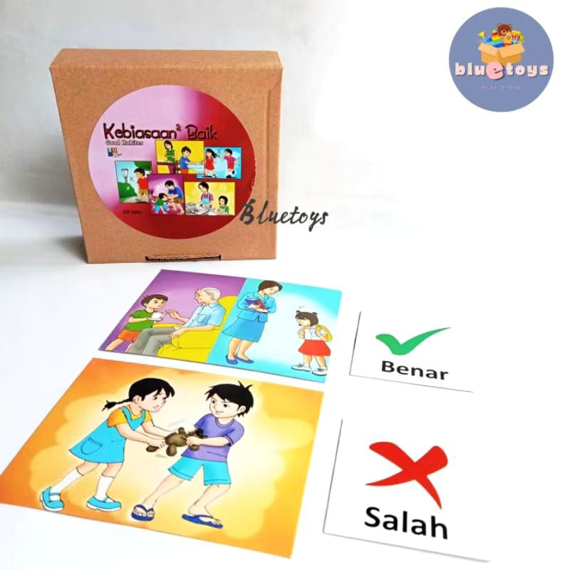 [BLUETOYS] Kartu Kebiasaan Baik/IQ Development/Kartu Terapi Wicara Perilaku Autis