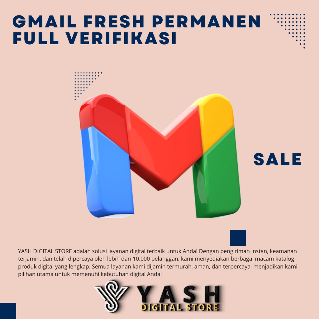 AKUN GMAIL FRESH ALAMAT @GMAIL.COM | GMAIL FRESH PERMANEN TERVERIFIKASI PVA | HIGH QUALITY ANTI NONA