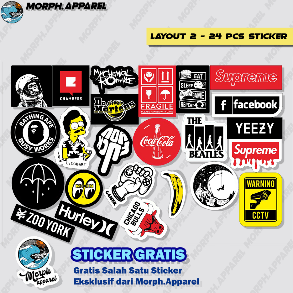 

Sticker Pack Premium - Sticker Helm / Outdoor - LAYOUT 2 Warning, Band, Hype - Morph.Apparel