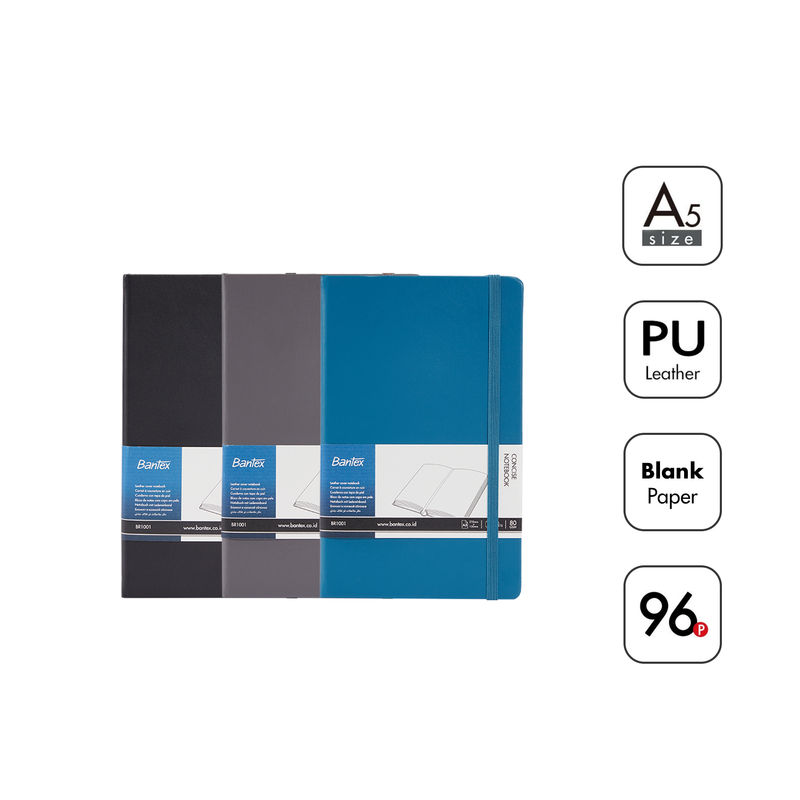 

[Stationery Spectrum] Bantex Buku Jurnal Tali Kertas Blank Polos Bahan PU Leather Ukuran A5 BR1001