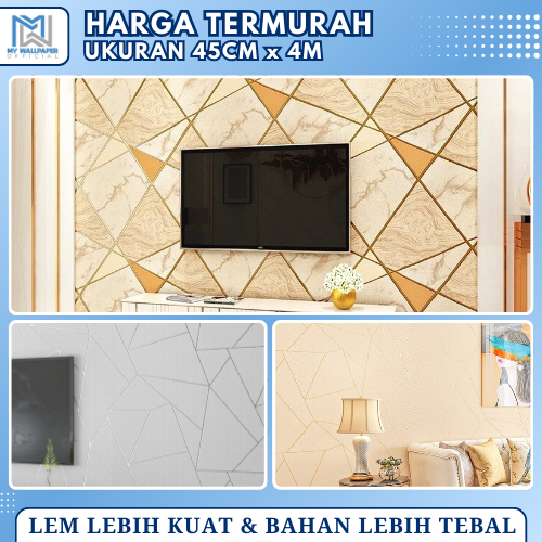 Wallpaper Dinding Ruang Tamu 3D Minimalis Wallpaper Dinding Kamar Tidur Motif Keramik Aestetik