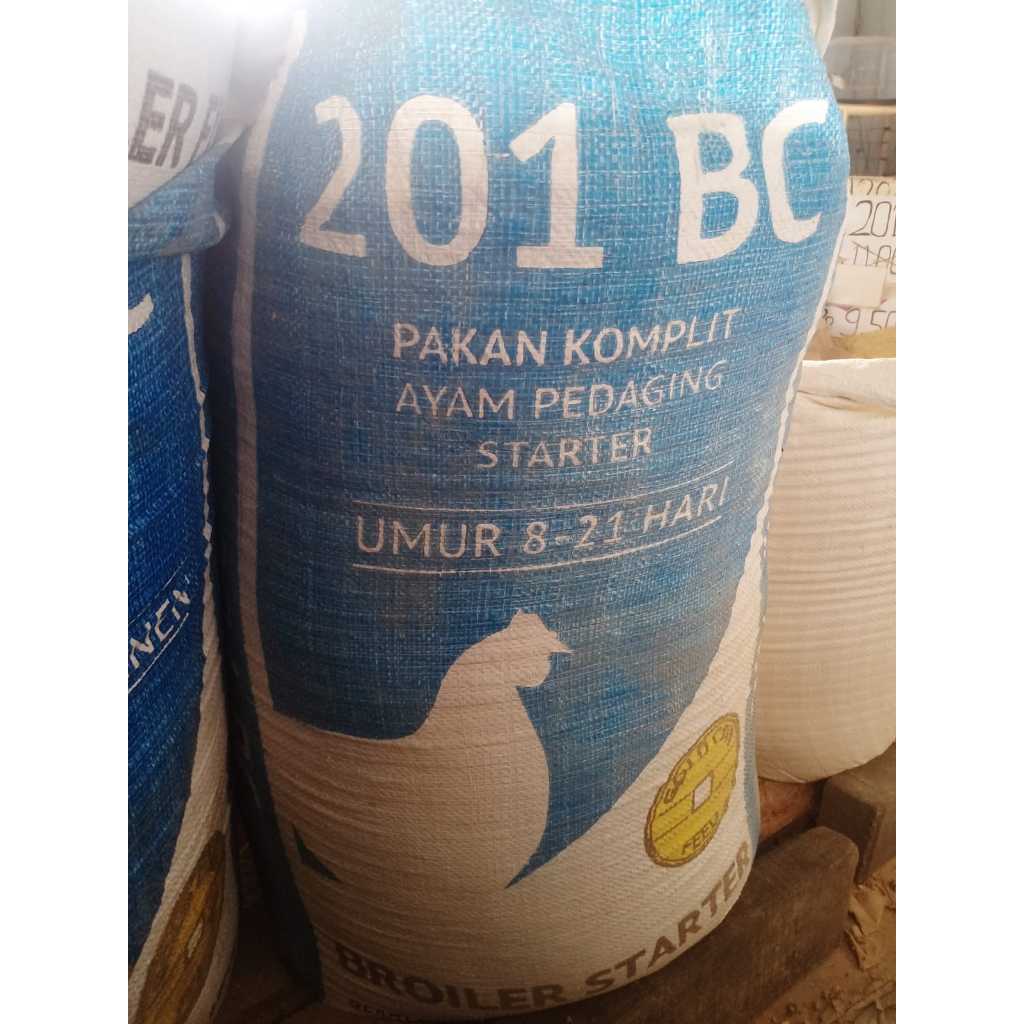 201 BC & 202 BC pakan ayam komplit butiran / makanan ayam murah produk goldcoin kemasan @ 1 kg