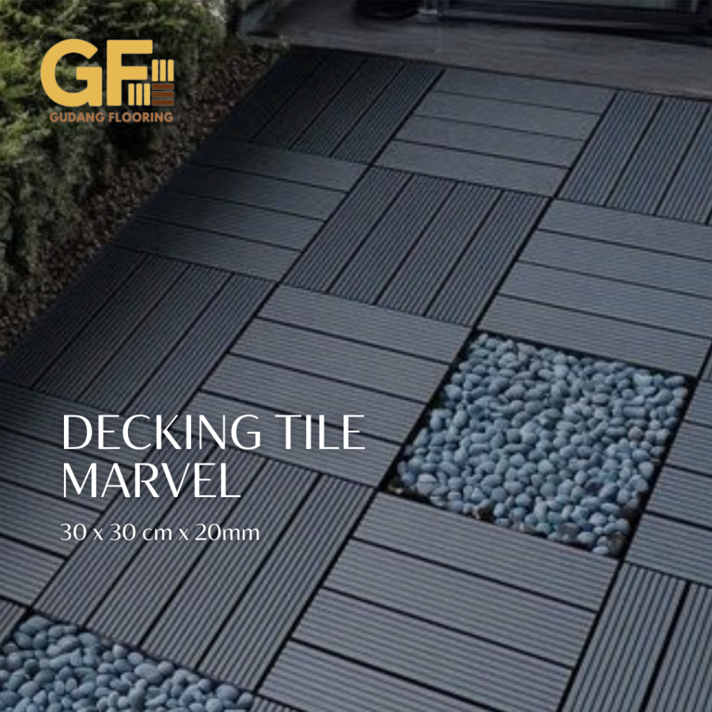 Decking WPC Outdoor & Indoor/ Lantai Kayu Kolam Renang / Taman - Decking Tile