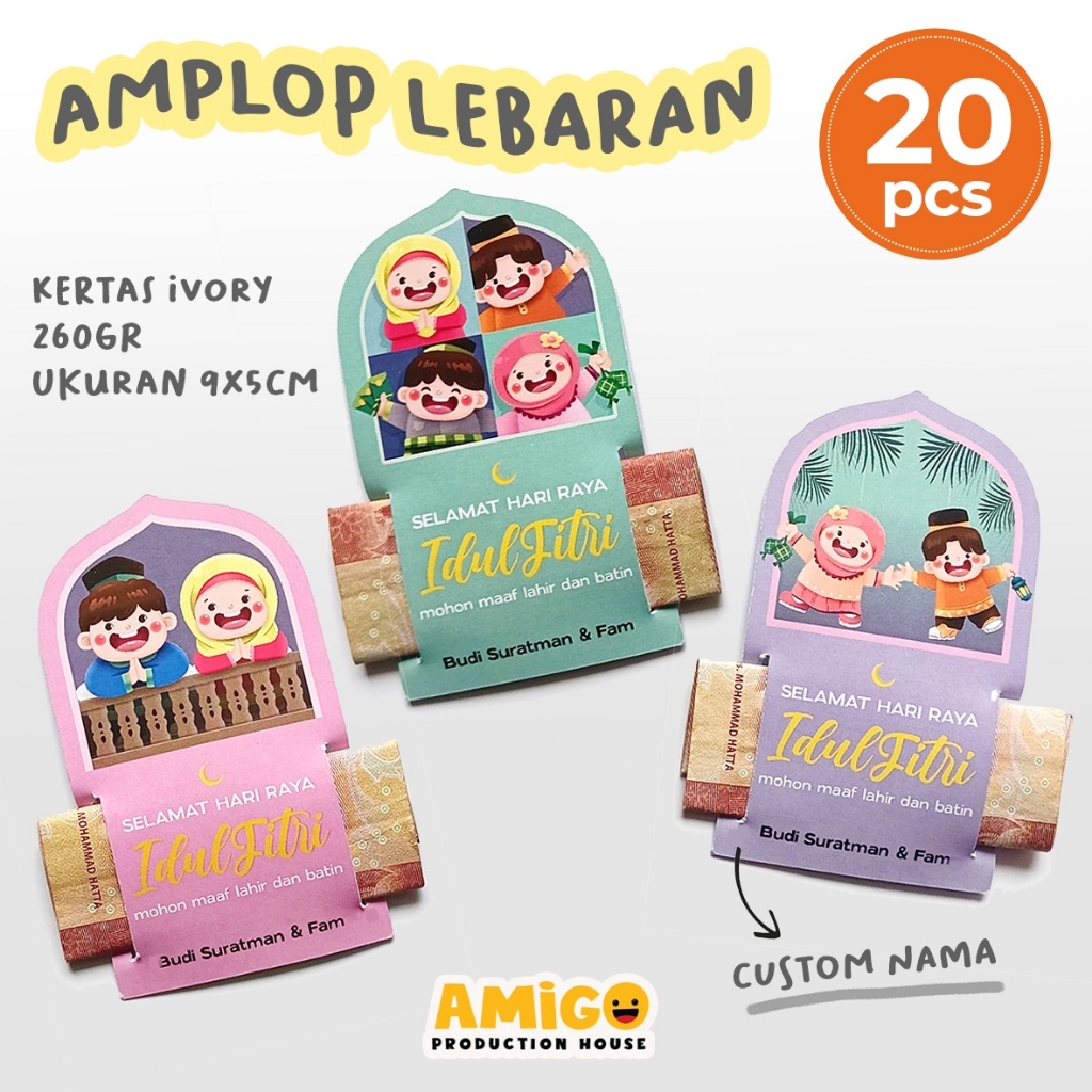 

Amplop Lebaran 3D 2025 Amplop THR Lebaran Lucu Amplop Idul Fitri isi 20pcs Amplop Selip