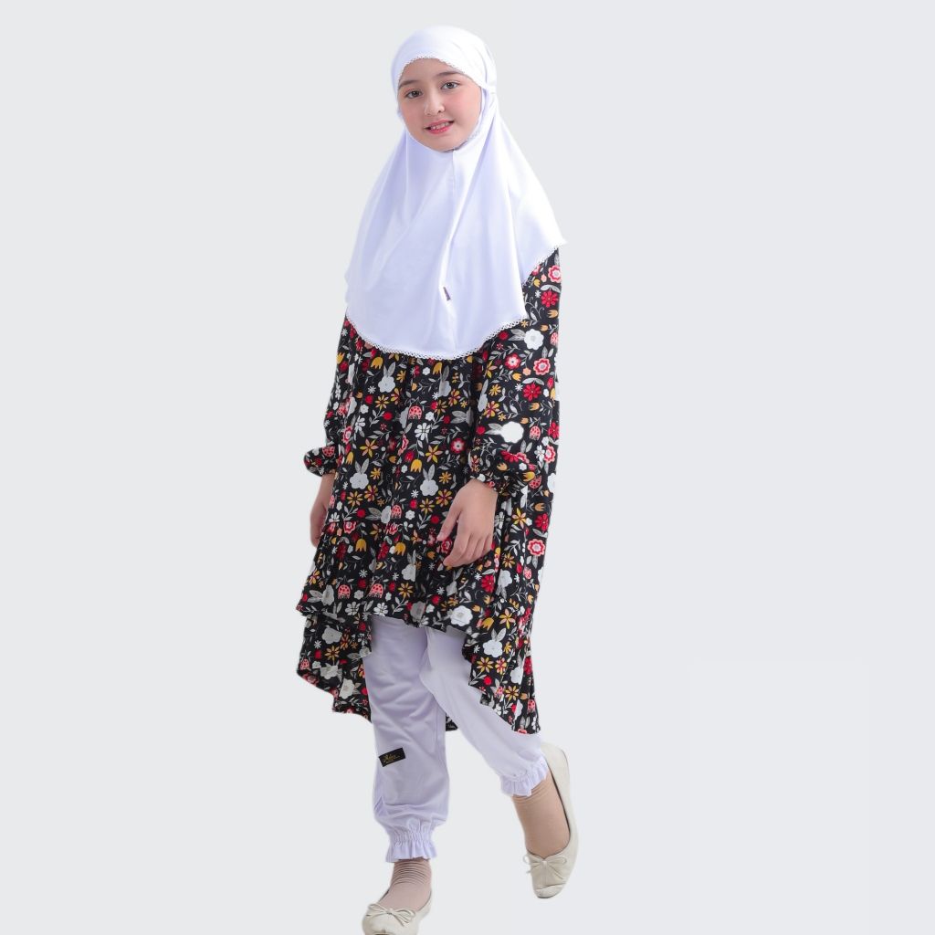 Vania Muthi - Tunik Anak Perempuan TK SD 4-13 Tahun Dress Lengan Panjang Raina Linen Premium