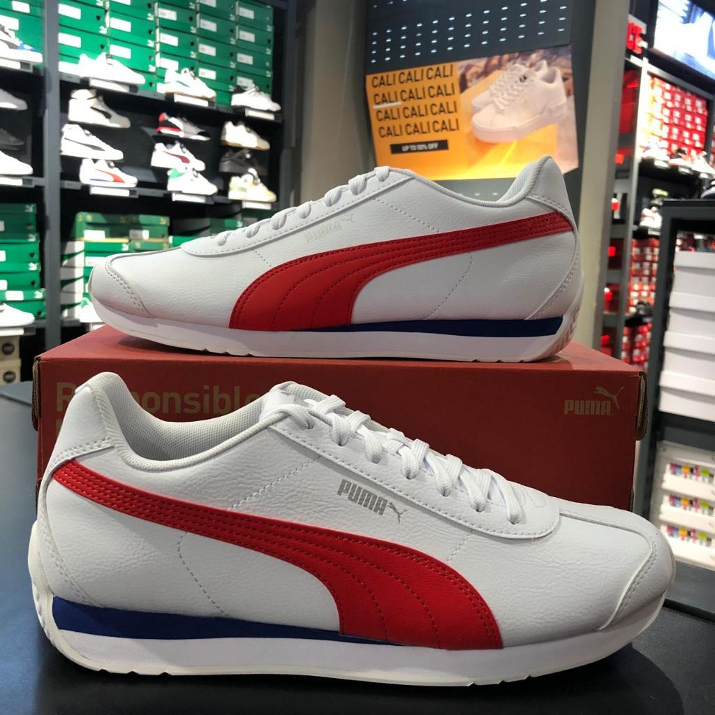 Puma Sepatu Sneakers Kasual Turin 3 White-High Risk Red-Limoges 383037 08