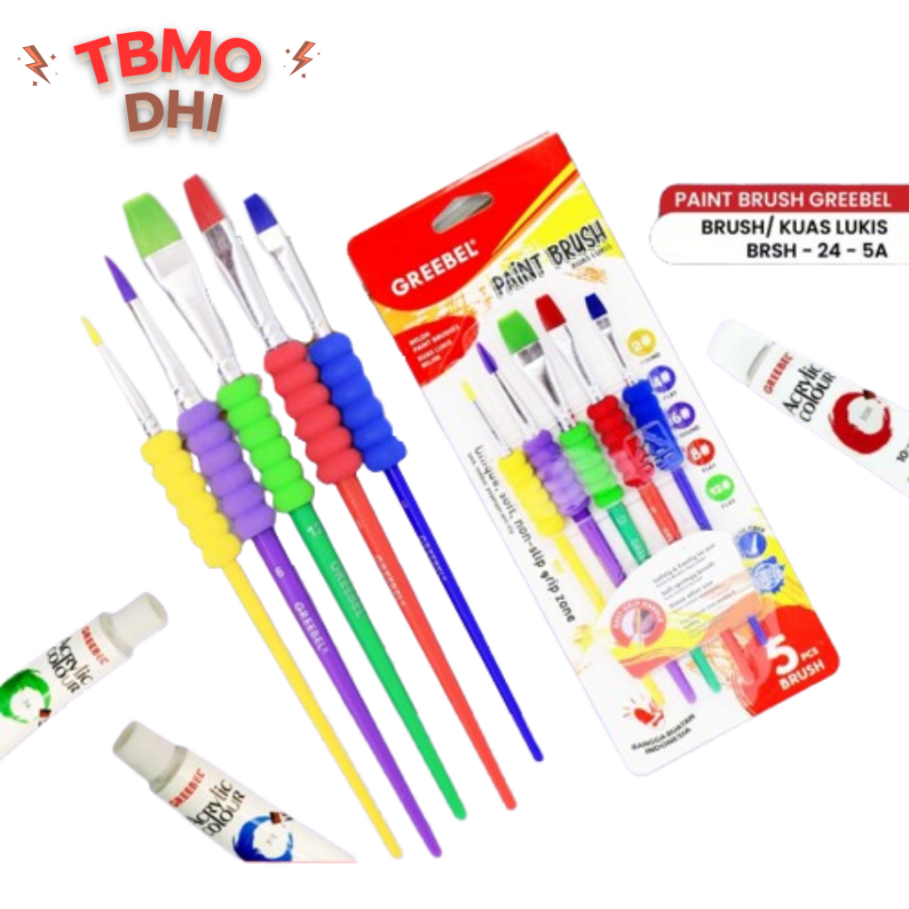 

TBMO GREEBEL Kuas Lukis Brush Paint Set / Kuas Melukis (24-5A)