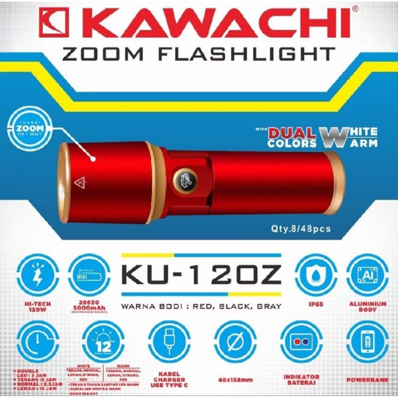 Senter Tangan Kawachi KU-120Z Senter tangan Senter genggam Senter LED tangan Senter portable tangan 