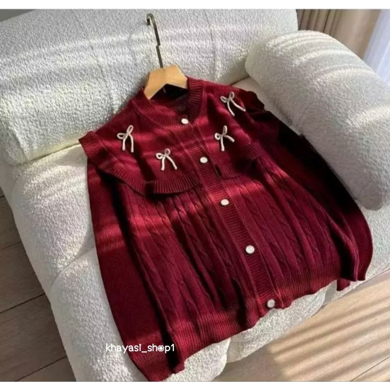 Cardigan Rajut Pita// Cardigan Rajut kancing//Cardigan Rajut Premium