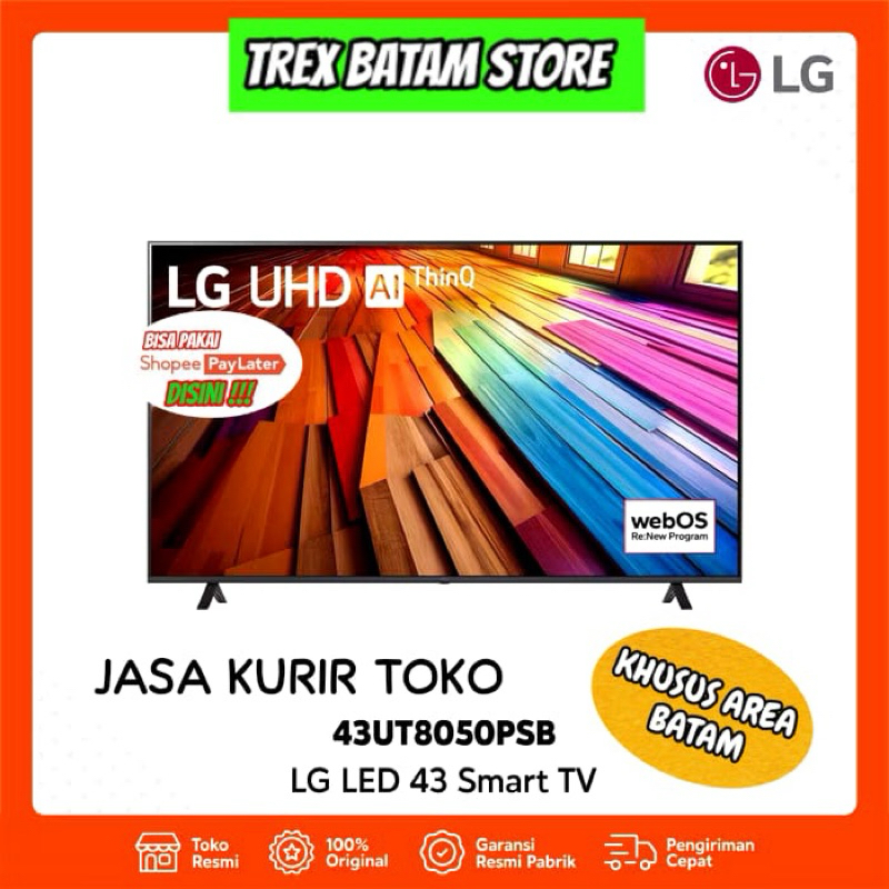 TV LG SMART TV 43 " INCH 4K UHD  40UT8050PSB NEW GARANSI RESMI [ BATAM ]
