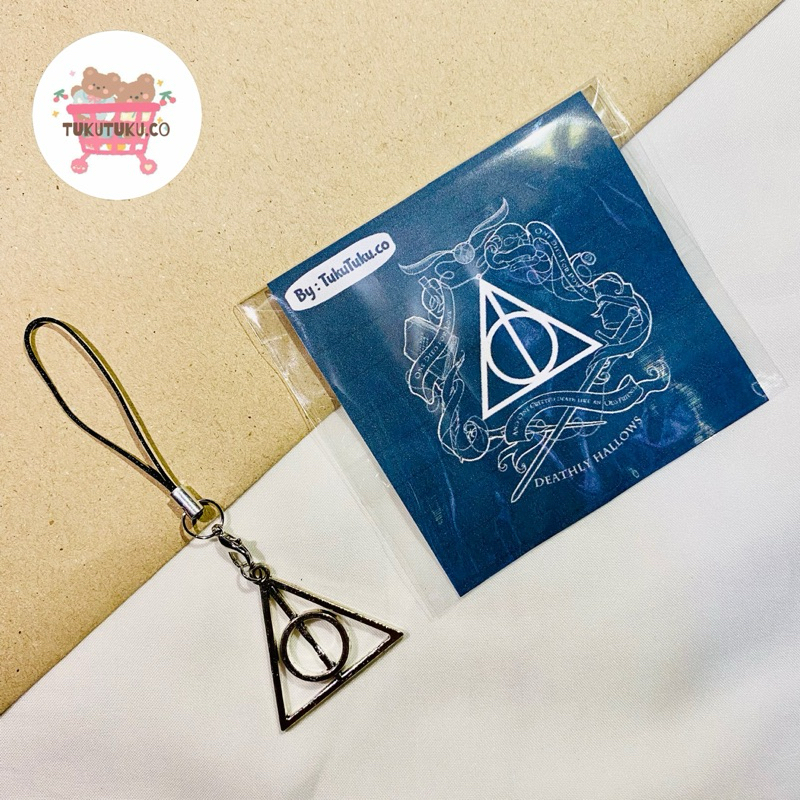 Harry Potter Charm Phone / Gantungan HP Harry Potter Deathly Hallows / Srap Phone Deathly Hallows / 