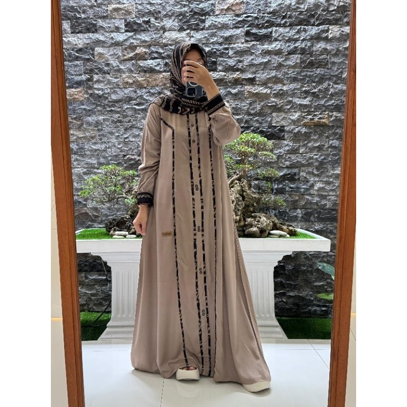 gamis bahan twill uniqlo