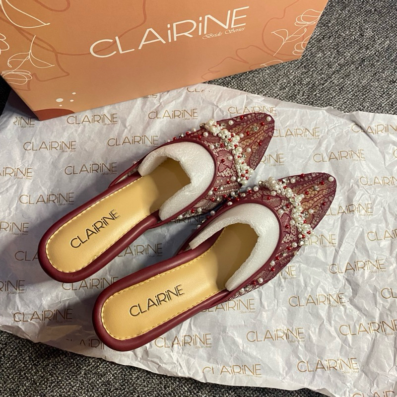[Preloved] Clairine wedding shoes (maroon) sz 38