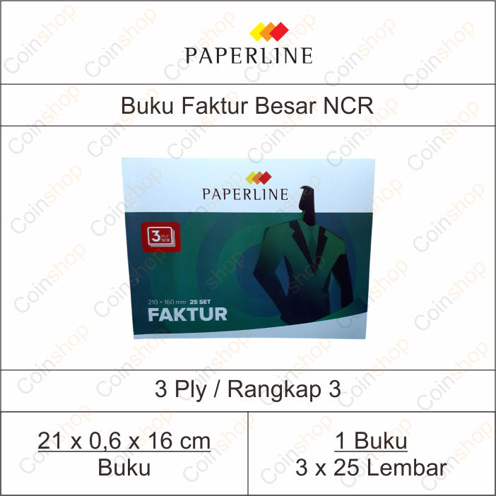 

Paperline B3 3 Ply Buku Faktur Besar NCR 25 Set Per Buku