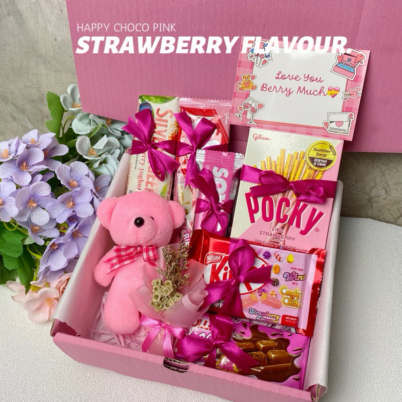 

Kado Serba Pink | Hampers Cokelat isian Strawberry Flavour | Kado Ulang Tahun | Kado Wisuda | Rekomendasi Kado | Hadiah Pacar | Giftsets | Giftbox Snack