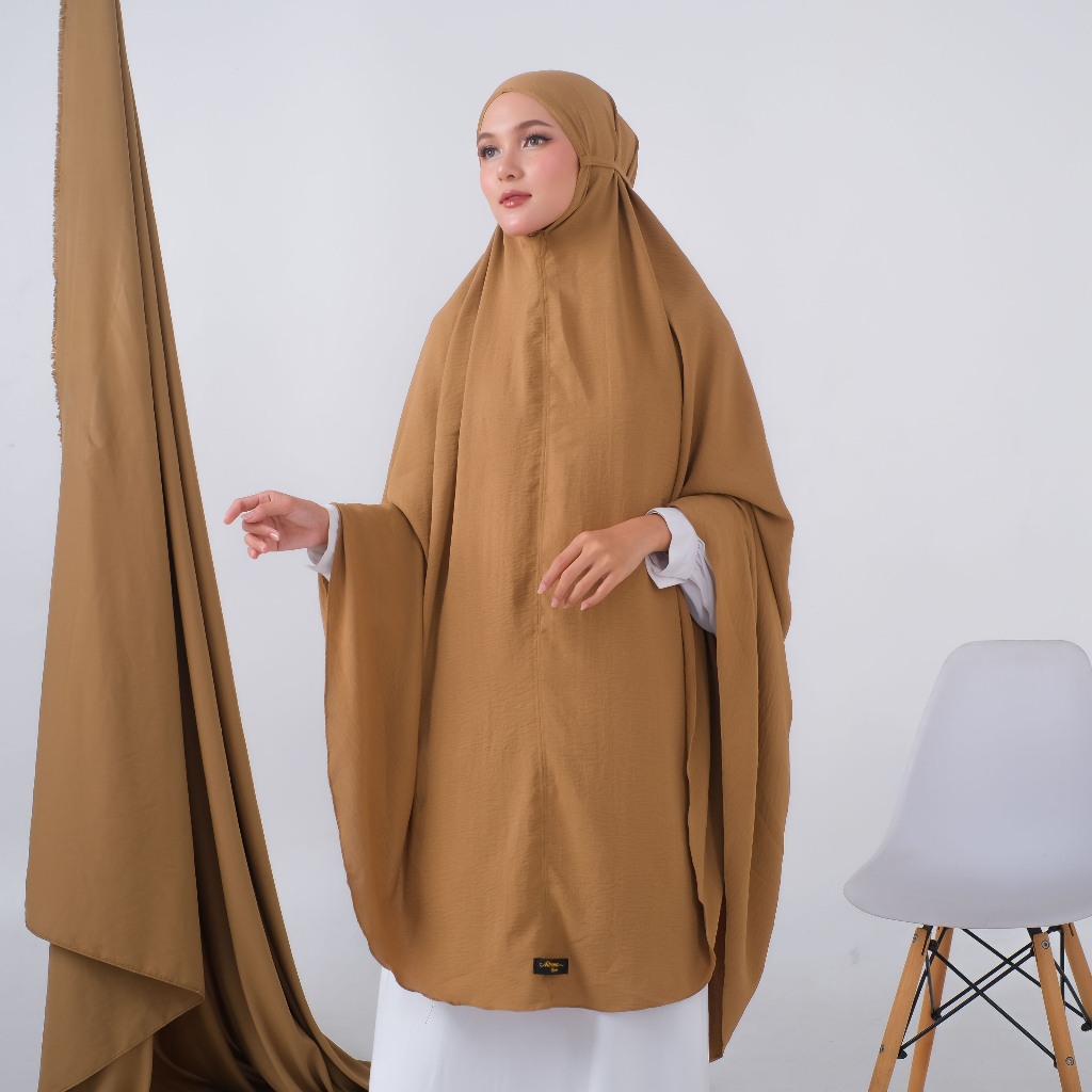 HIJAB JILBAB BERGO KHIMAR MARYAM JUMBO SYARI CRINGKLE AIRFLOW PREMIUM NON PET XXXXXl (5XL) 125 x 145